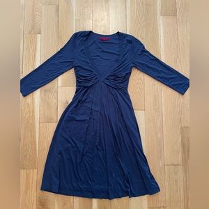 Velvet Navy Blue Dress